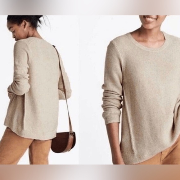 Madewell Sweaters - Madewell Riverside cream textured sweater, medium